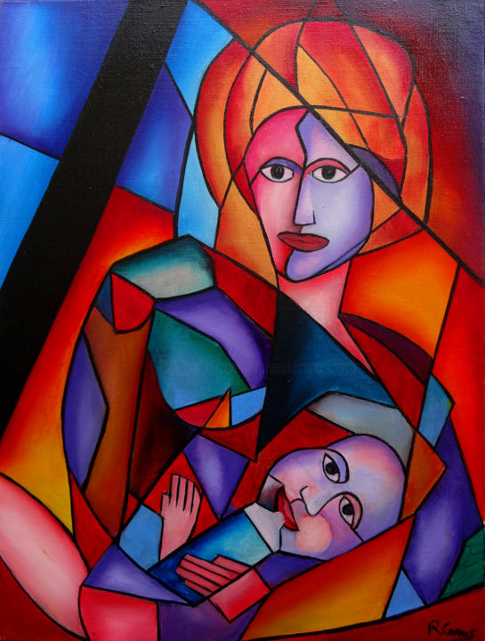 Картина под названием "L'apaisement" - Romuald Canas Chico, Подлинное произведение искусства, Масло