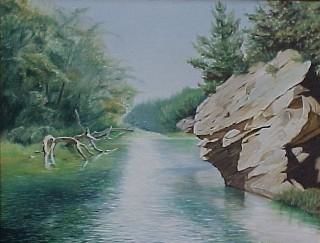 Peinture intitulée "Turkey Creek" par Ron Bell, Œuvre d'art originale