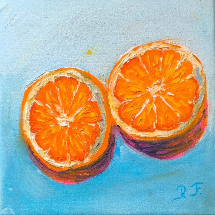 Malerei mit dem Titel "Naranja" von Rosa M Fernández, Original-Kunstwerk, Öl Auf Keilrahmen aus Holz montiert