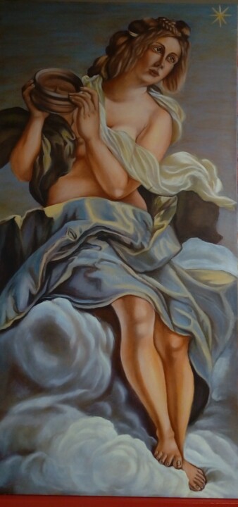 Painting titled "Artemisia" by Rosa Maria Protopapa, Original Artwork, Oil Mounted on Wood Stretcher frame
