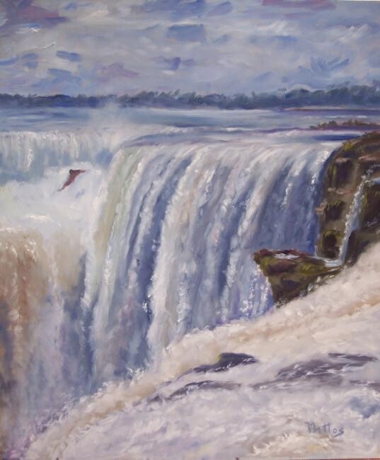 Schilderij getiteld "Cataratas del Iguaz…" door Rosario De Mattos, Origineel Kunstwerk, Olie