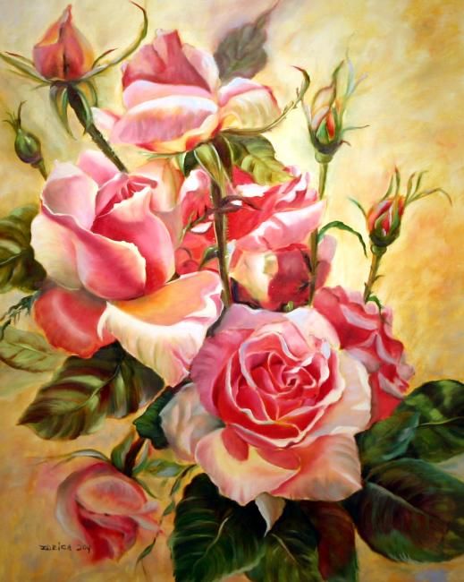 Картина под названием "Enlightened" - Rose Lady, Подлинное произведение искусства, Масло