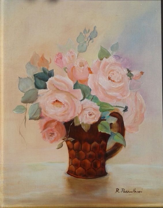 Roses Anciennes 2 Painting By Rose Passalboni Giudicelli Artmajeur