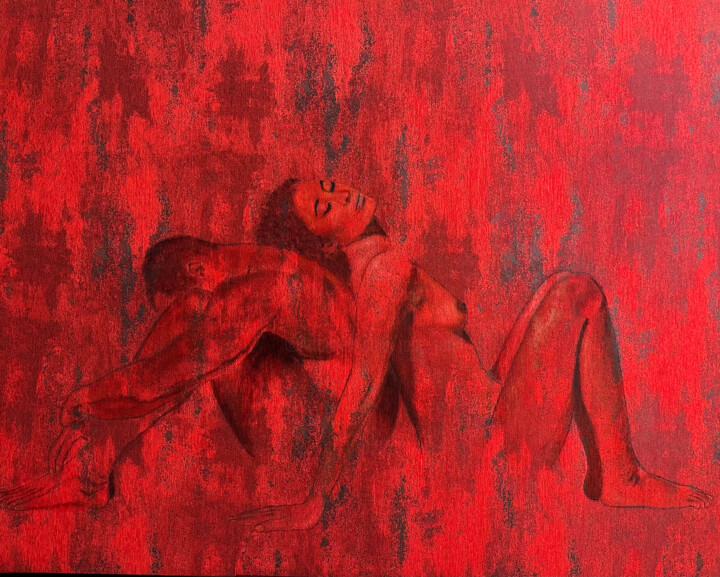 Pittura intitolato "Soupçon d'Amour" da Rose Soria, Opera d'arte originale, Acrilico Montato su Telaio per barella in legno