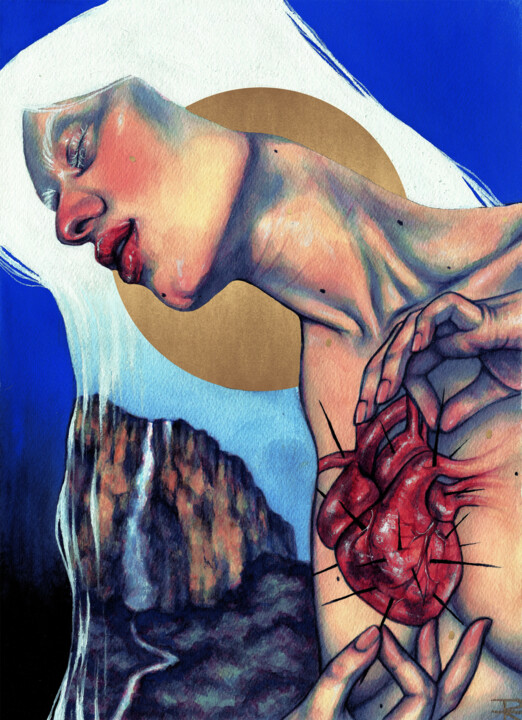 Peinture intitulée "Hasta la raíz" par Roselin Estephanía, Œuvre d'art originale, Aquarelle