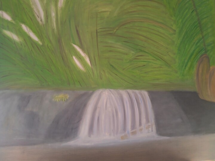 Painting titled "La cascada" by Roser Solà, Original Artwork, Oil