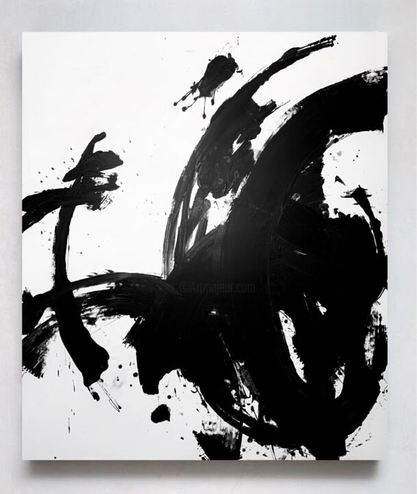 Картина под названием "Black 22x" - Rosi Roys, Подлинное произведение искусства, Акрил