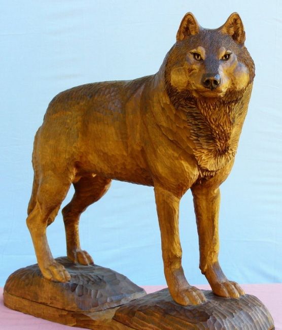 Escultura titulada "sculpture  wolf" por David, Obra de arte original