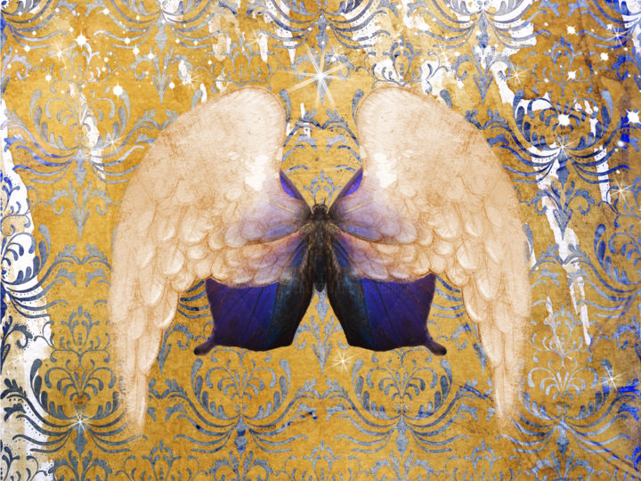 Digital Arts titled "Angel Wings 9" by Roxana Ferllini, Original Artwork, Photo Montage