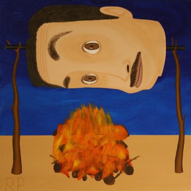 제목이 "Self Portrait Roast…"인 미술작품 Rudy Pavlina로, 원작, 기름