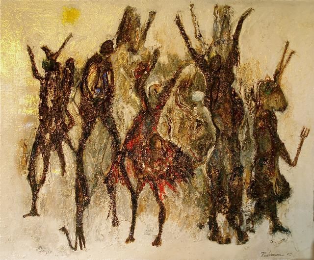 绘画 标题为“Africano Flamenco.…” 由Marion Rudermann, 原创艺术品, 油