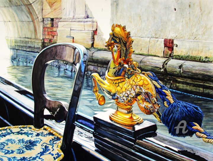 Pintura intitulada "Venezia 27" por Rüdiger Eggers, Obras de arte originais, Aquarela