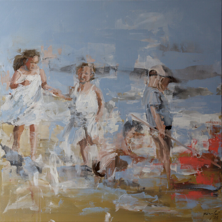 Peinture intitulée "life's a beach III" par Rupert Cefai, Œuvre d'art originale, Huile Monté sur Châssis en bois