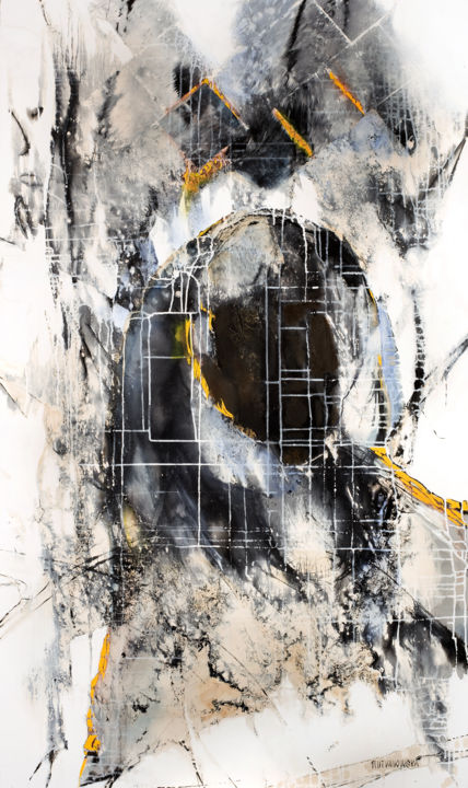 Картина под названием "CHIMERE 4" - Jovhanna Rutvanowska, Подлинное произведение искусства, Масло Установлен на Деревянная п…