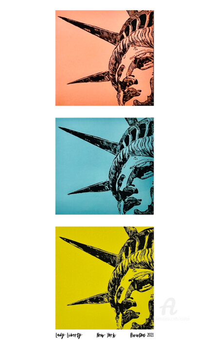 Arte digital titulada "Lady Liberty New Yo…" por Ruuton, Obra de arte original, Impresión digital