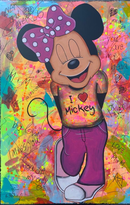 Mickey Mouse Original Pop Art Painting on Canvas Mickey Maus 