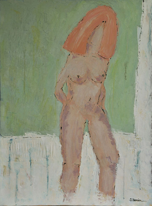 Peinture intitulée "Nudité banalité" par Sabrina Verrier, Œuvre d'art originale, Acrylique