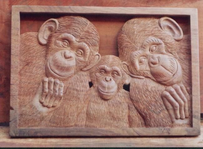 Sculpture titled "Chimps together" by Balinganya, Original Artwork