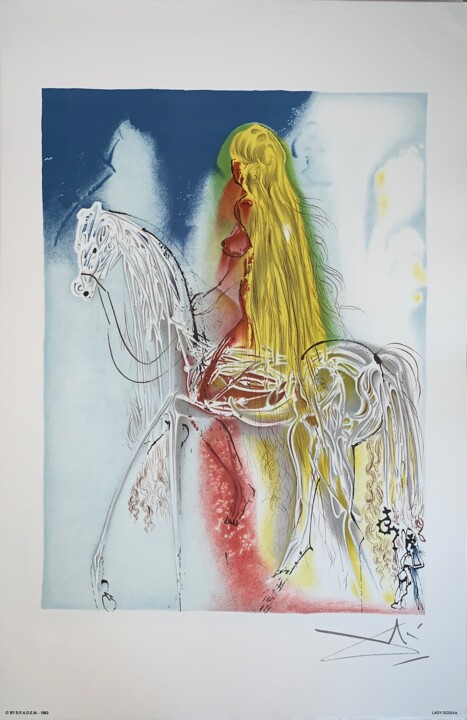 Gravures & estampes intitulée "Lady Godiva" par Salvador Dali, Œuvre d'art originale, Lithographie