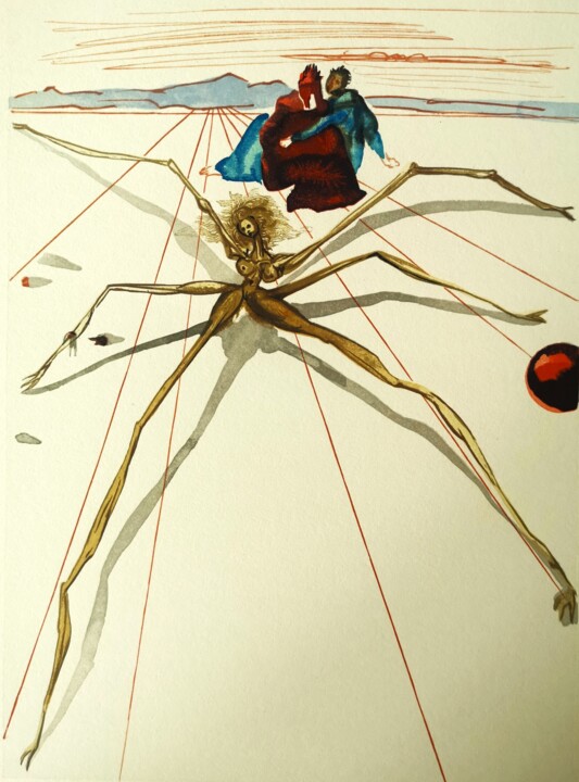 Gravures & estampes intitulée "Opuszczenie poziomu…" par Salvador Dali, Œuvre d'art originale, Xylographie