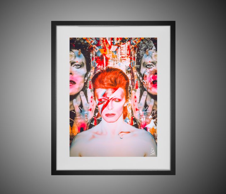 Digital Arts με τίτλο "David Bowie Portrait" από Sam _i Digital Art, Αυθεντικά έργα τέχνης, Φωτογραφία Μοντάζ