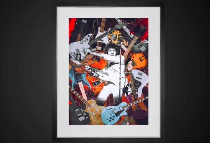 Цифровое искусство под названием "Jimmy Hendrix" - Sam _i Digital Art, Подлинное произведение искусства, Фотомонтаж