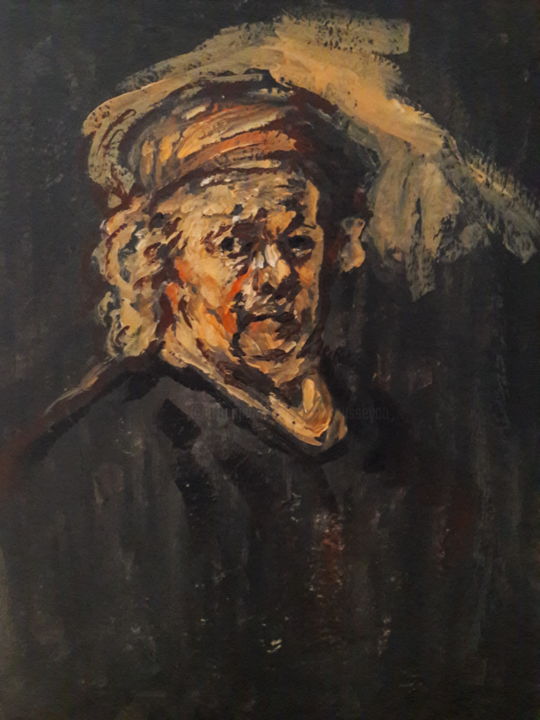 Pintura titulada "Rembrandt étude.." por Sam Keusseyan, Obra de arte original, Acrílico