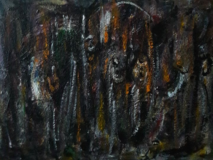 Pittura intitolato "" ..le cries.."" da Sam Keusseyan, Opera d'arte originale, Acrilico