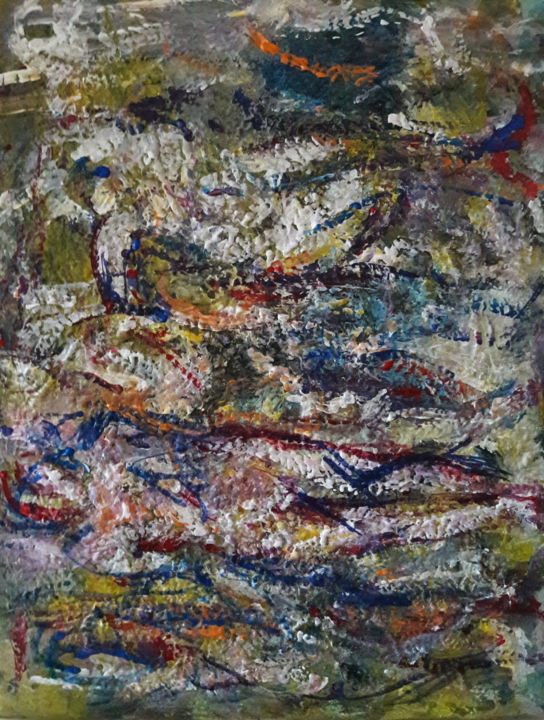 绘画 标题为“le tapis de l'enfer…” 由Sam Keusseyan, 原创艺术品, 丙烯