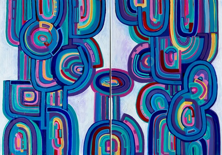 "Divided Paths" başlıklı Tablo Samantha Malone tarafından, Orijinal sanat, Akrilik Ahşap Sedye çerçevesi üzerine monte edilm…