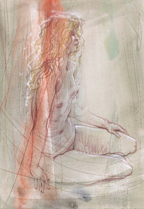 Drawing titled "Desire's Magic" by Samira Yanushkova, Original Artwork, Watercolor
