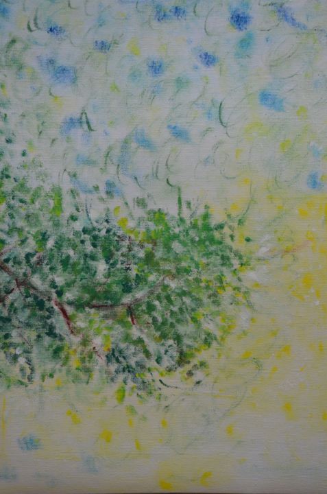 Pittura intitolato "A Branch of Margosa" da Sea J, Opera d'arte originale, Olio