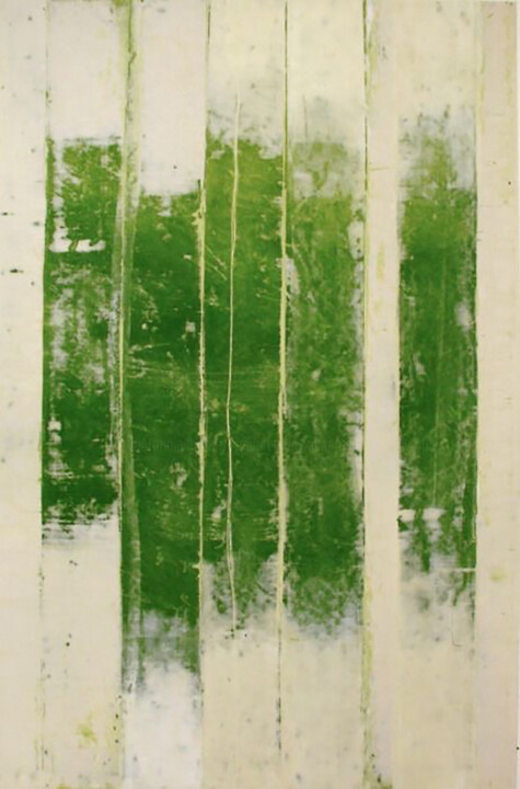 Painting titled "Green In-Sync" by Sandaruwan Kumarasinghe, Original Artwork, Acrylic