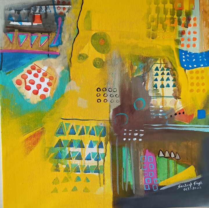 Peinture intitulée "My Space" par Sandeep Singh, Œuvre d'art originale, Acrylique