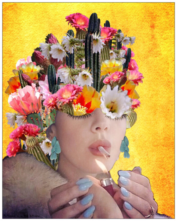 Digitale Kunst mit dem Titel "Madame Piquante" von Sandra Giguet (Antigone is in the kitchen), Original-Kunstwerk, Digitale…
