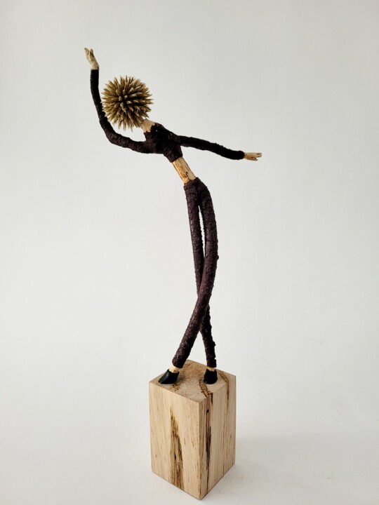 Sculpture titled "Jimmy" by Sandra Veillette, Original Artwork, Wood