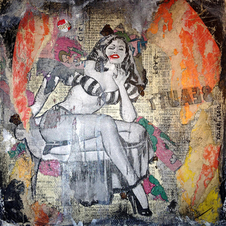 Collages titulada "PIN-UP XI" por Fourmi, Obra de arte original, Collages