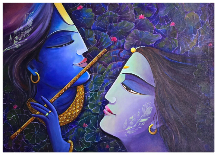Painting titled "Divine love" by Sangita Agarwal, Original Artwork, Acrylic