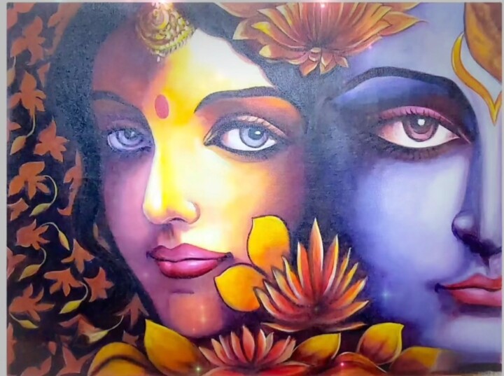 Malerei mit dem Titel "Eternal love" von Sangita Agarwal, Original-Kunstwerk, Acryl