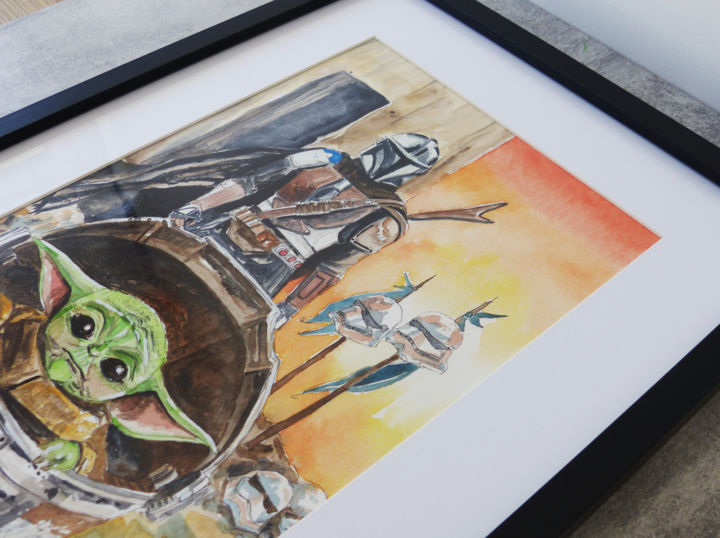 Mando Et Baby Yoda Peinture Par Marine Sansas Artmajeur