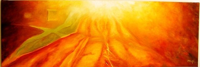 Картина под названием "Sunrise" - María Martha Santini Palma, Подлинное произведение искусства, Масло