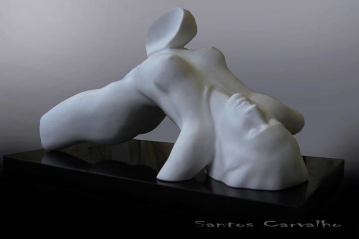 Sculpture titled "Ausente de ti / way…" by Santos Carvalho, Original Artwork, Stone