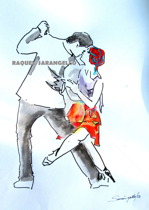 Drawing titled "DANCE" by Sara Raquel Sarangello, Original Artwork, Ink
