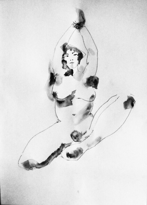 Drawing titled "Nu femme." by Sara Raquel Sarangello, Original Artwork, Ink