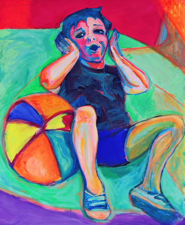 Peinture intitulée "Inspired by Munch" par Sara Raquel Sarangello, Œuvre d'art originale, Huile