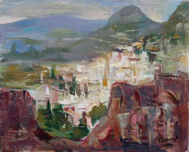 Painting titled "Sicily I" by Sarmite Caune, Original Artwork