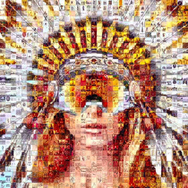 数字艺术 标题为“Mosaic Girl 005” 由Saro, 原创艺术品, 数字拼贴