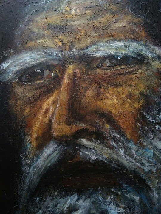 Картина под названием "Portrait of an man" - Sasha Brisac, Подлинное произведение искусства, Акрил