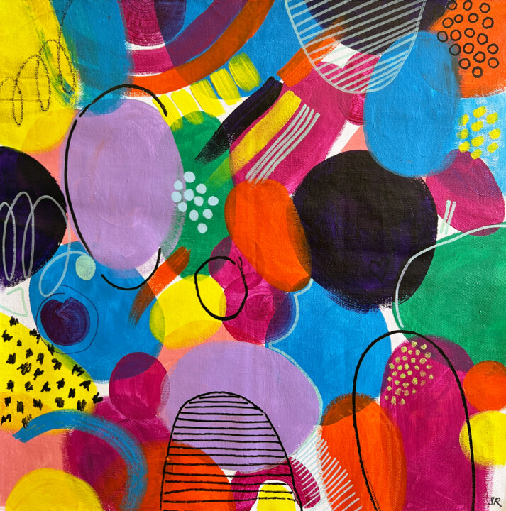 Painting titled "Circle Abstract 70…" by Sasha Robinson, Original Artwork, Acrylic
