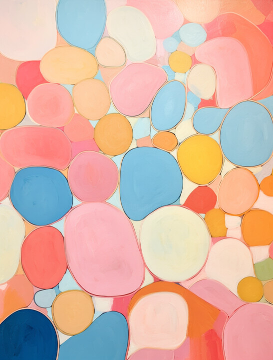 Digital Arts titled "Peach Fuzz small ci…" by Sasha Robinson, Original Artwork, Digital Painting